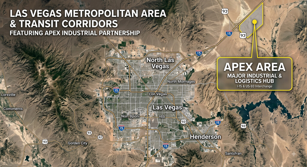 Map of the Apex industrial area north of Las Vegas