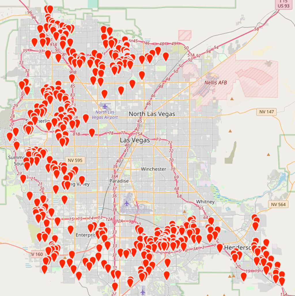 Client property locations map